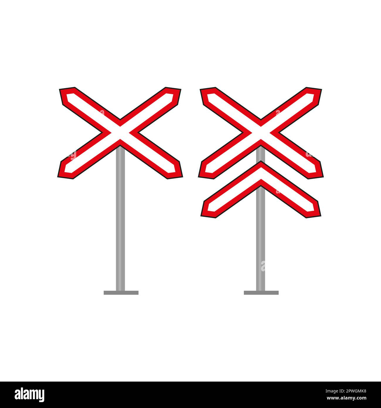 Railroad crossing sign vector illustration Stock Vector