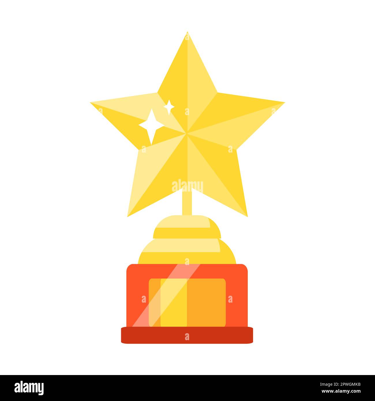 Gold cup flat vector illustration. Collection of golden trophy and ...