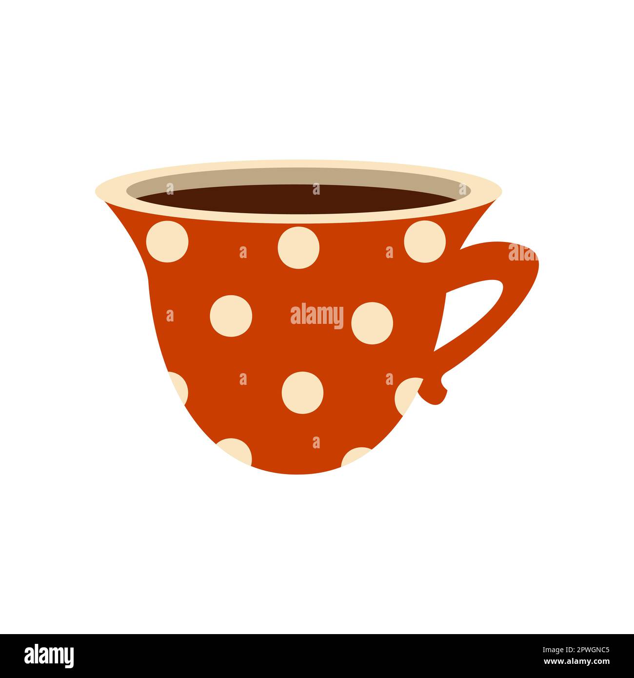 Red porcelain coffee and tea cup illustration Stock Vector Image & Art