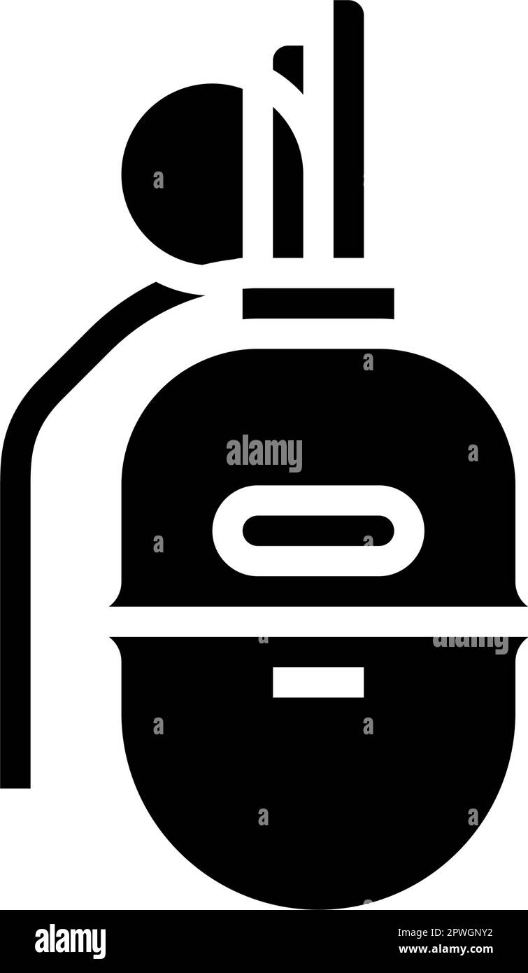 hand grenade weapon war glyph icon vector illustration Stock Vector ...