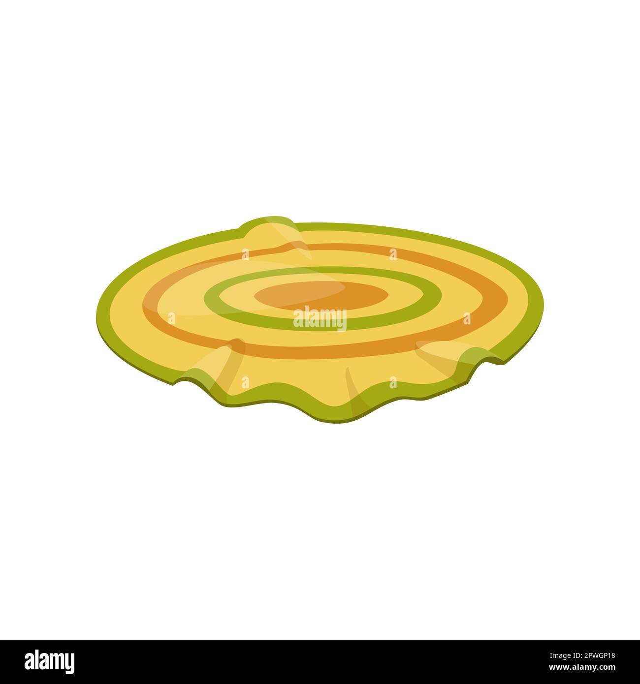 Green and yellow round mat cartoon vector illustration Stock Vector