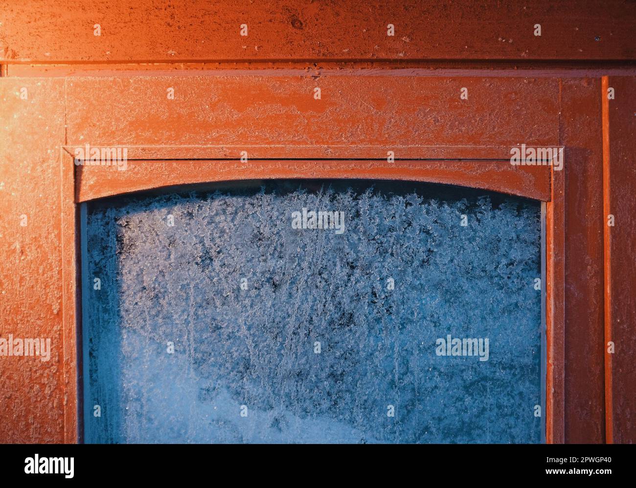 frost texture on a cabin window glass Stock Photo - Alamy