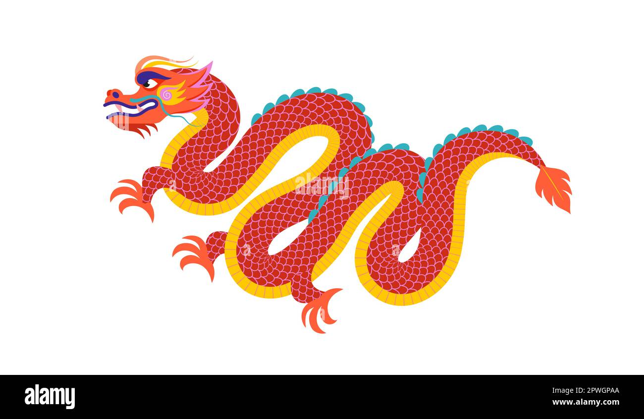 Dragon, Chinese New Year, Traditional Chinese Dragon character Stock Vector