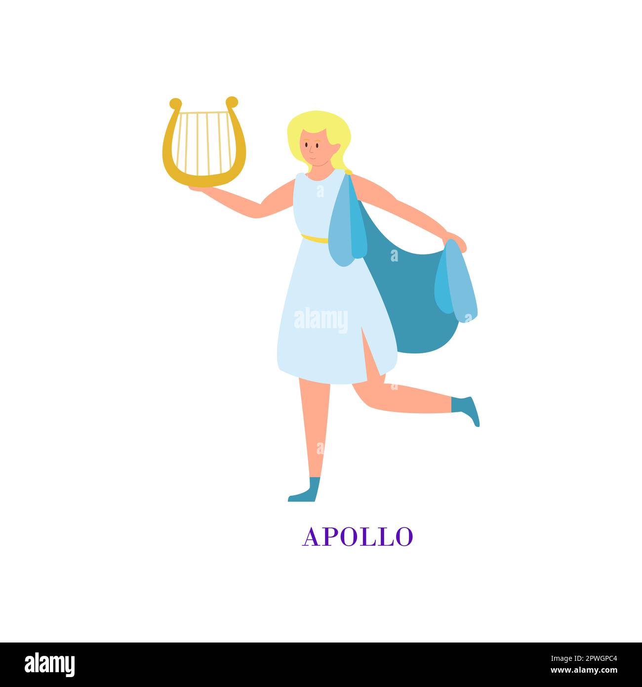 Ancient Greek god Apollo cartoon illustration Stock Vector Image & Art