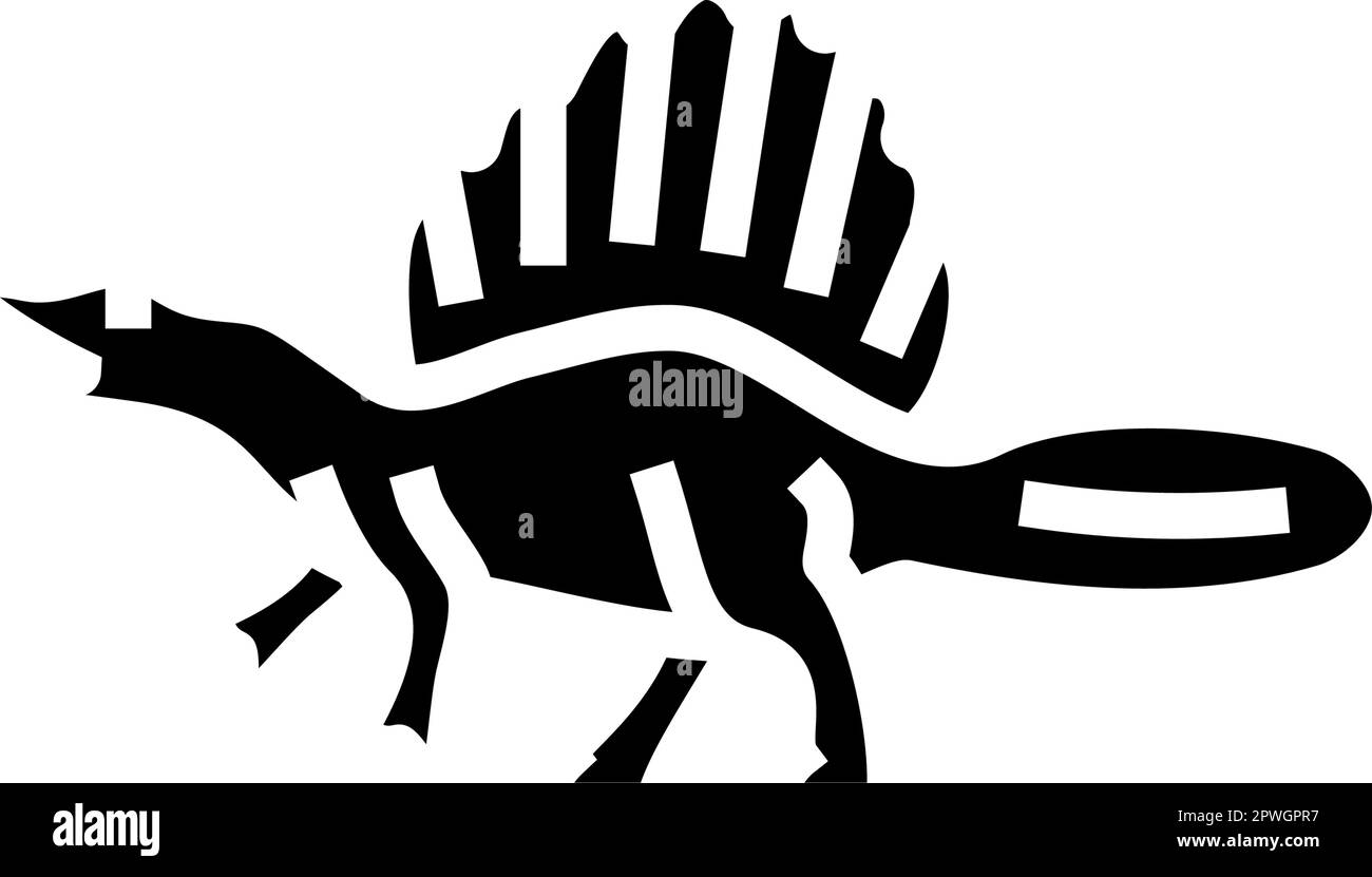 spinosaurus dinosaur animal glyph icon vector illustration Stock Vector ...