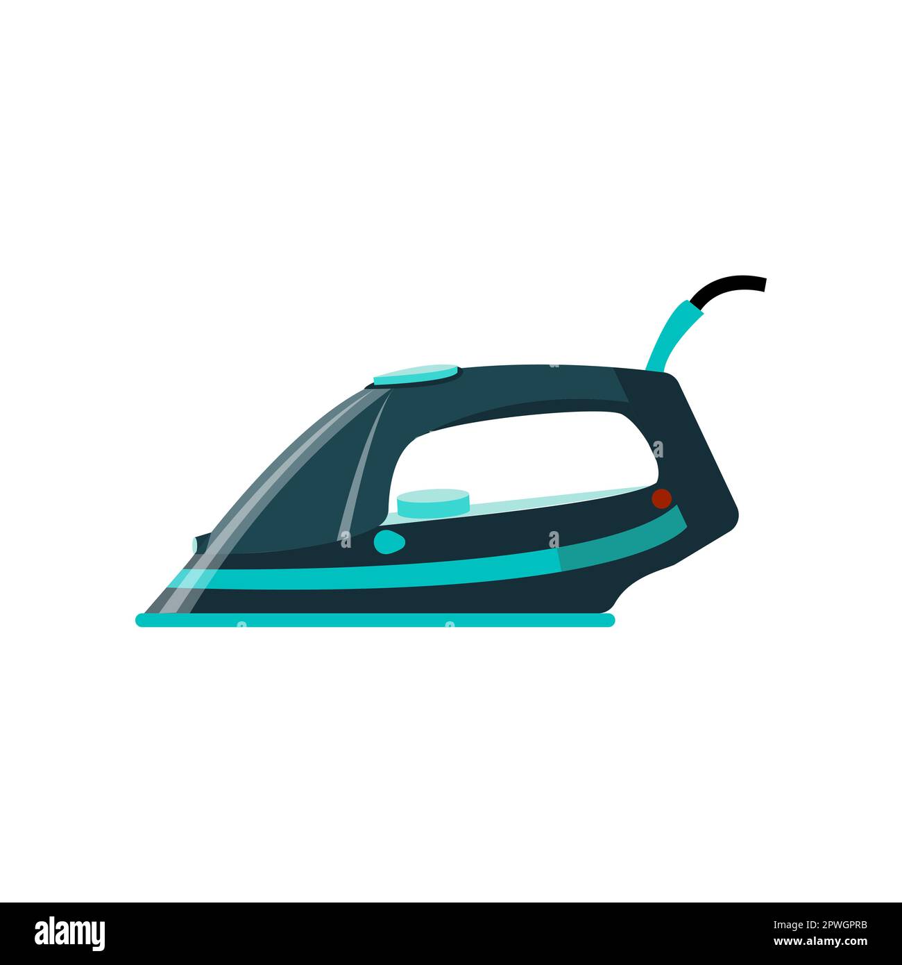 Modern blue steam iron cartoon illustration Stock Vector Image & Art
