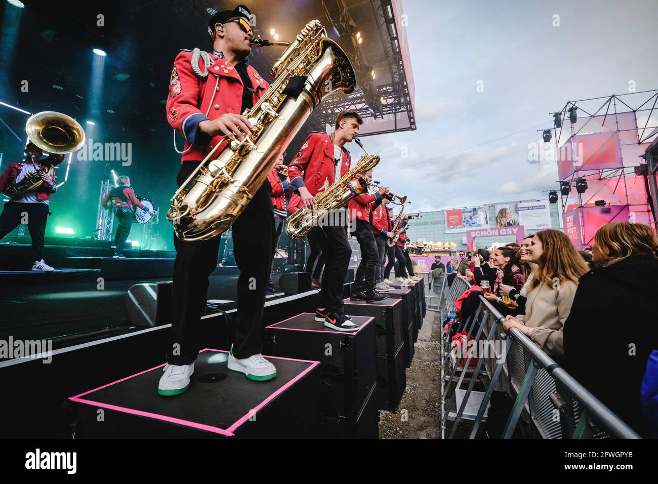 Bern, Switzerland. 28th, April 2023. The German techno marching band