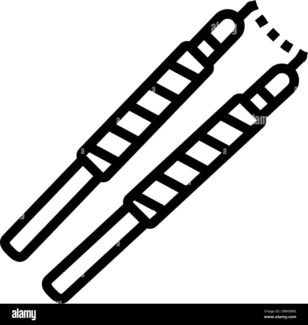 nunchucks weapon military line icon vector illustration Stock Vector