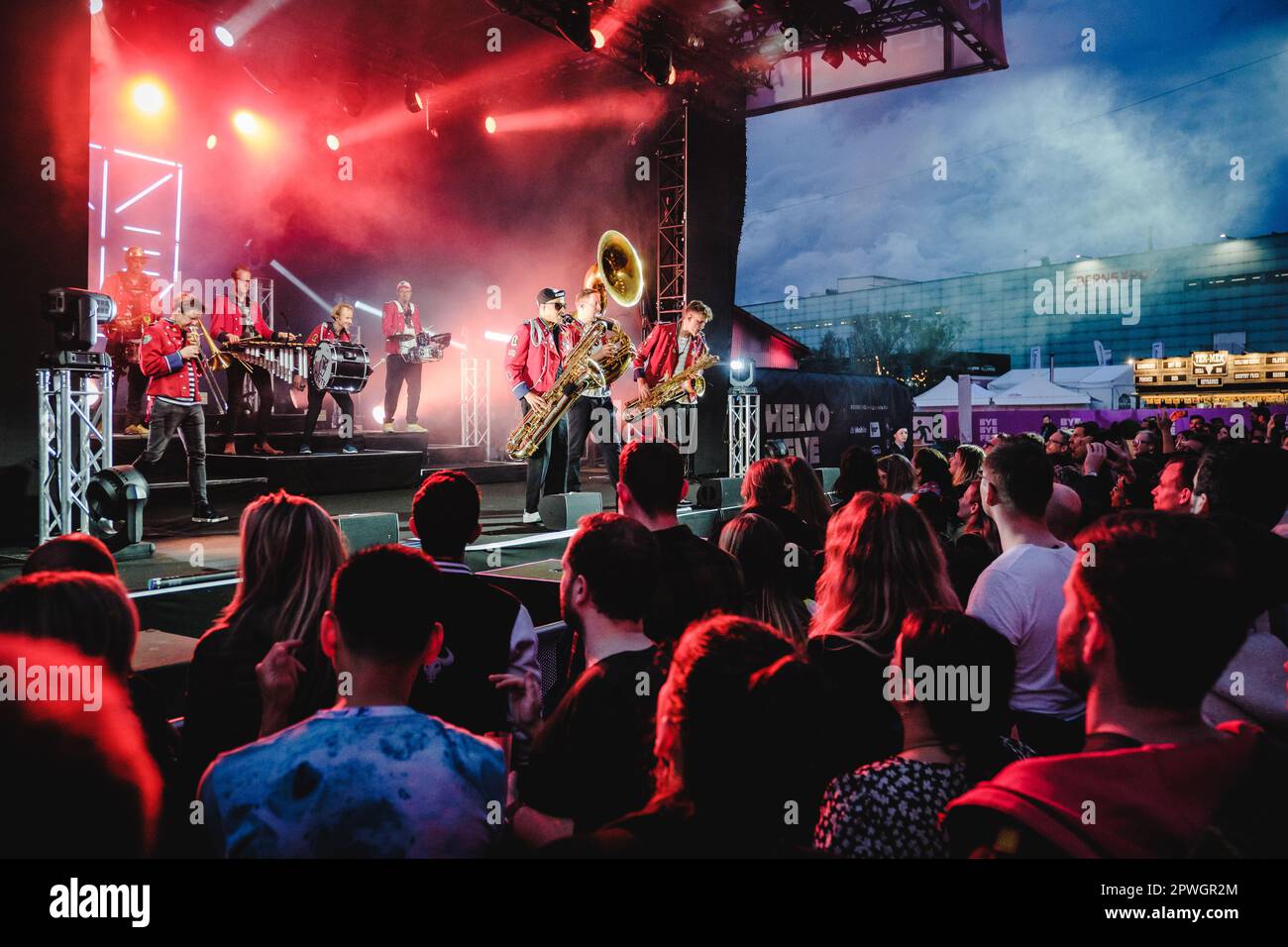 Bern, Switzerland. 28th, April 2023. The German techno marching band