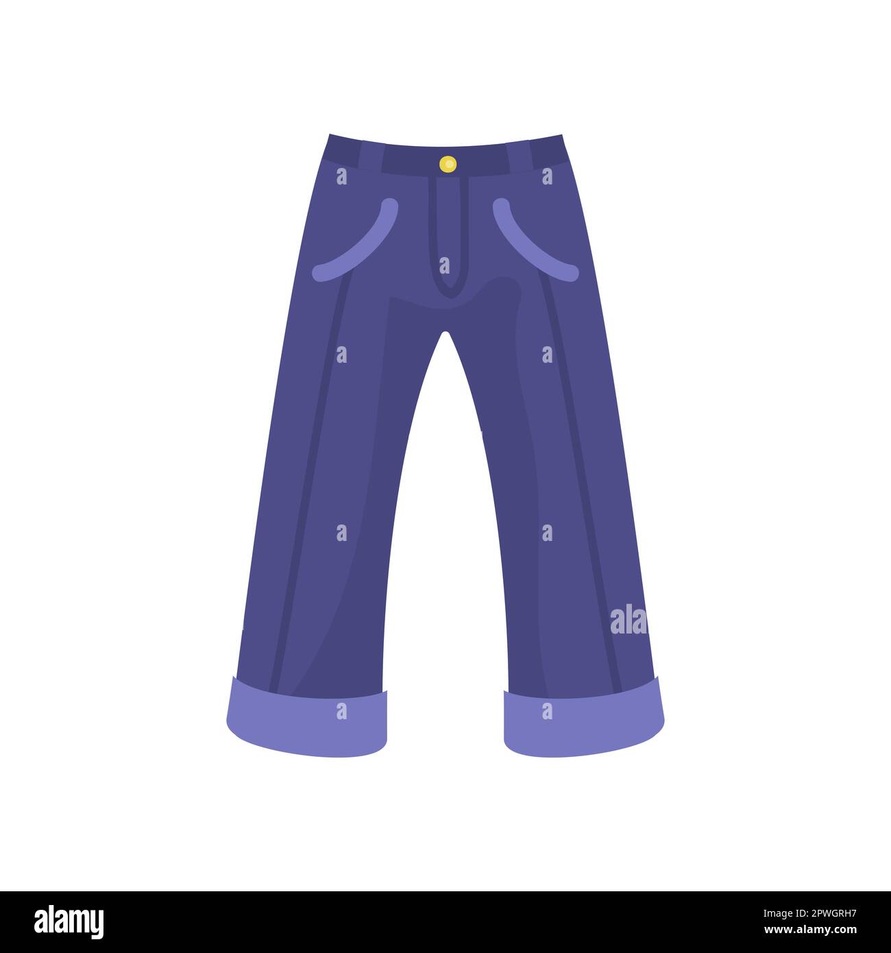 Pair of dark blue jeans for babies and kids cartoon illustration Stock Vector