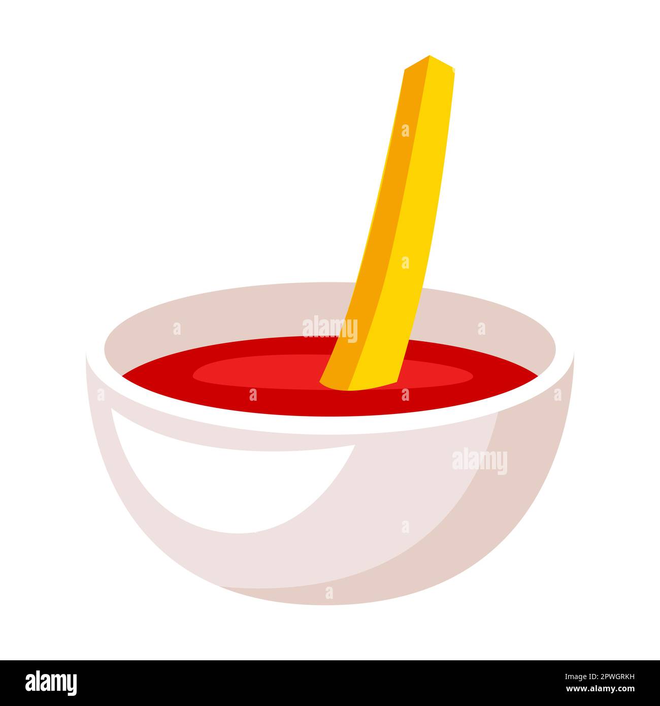 Chip dipped into ketchup Stock Vector Images Alamy