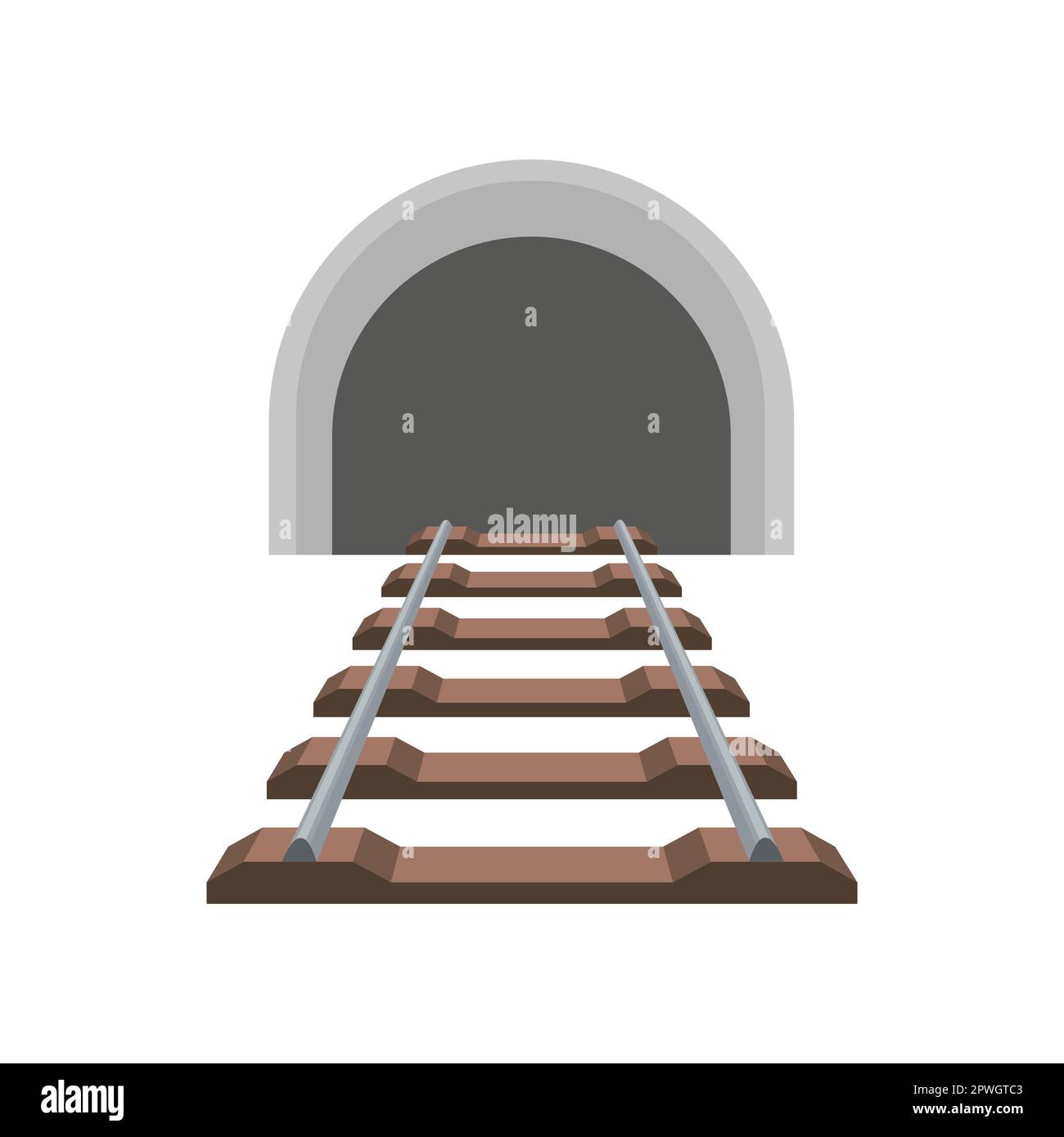 Railway line to tunnel vector illustration Stock Vector Image & Art - Alamy