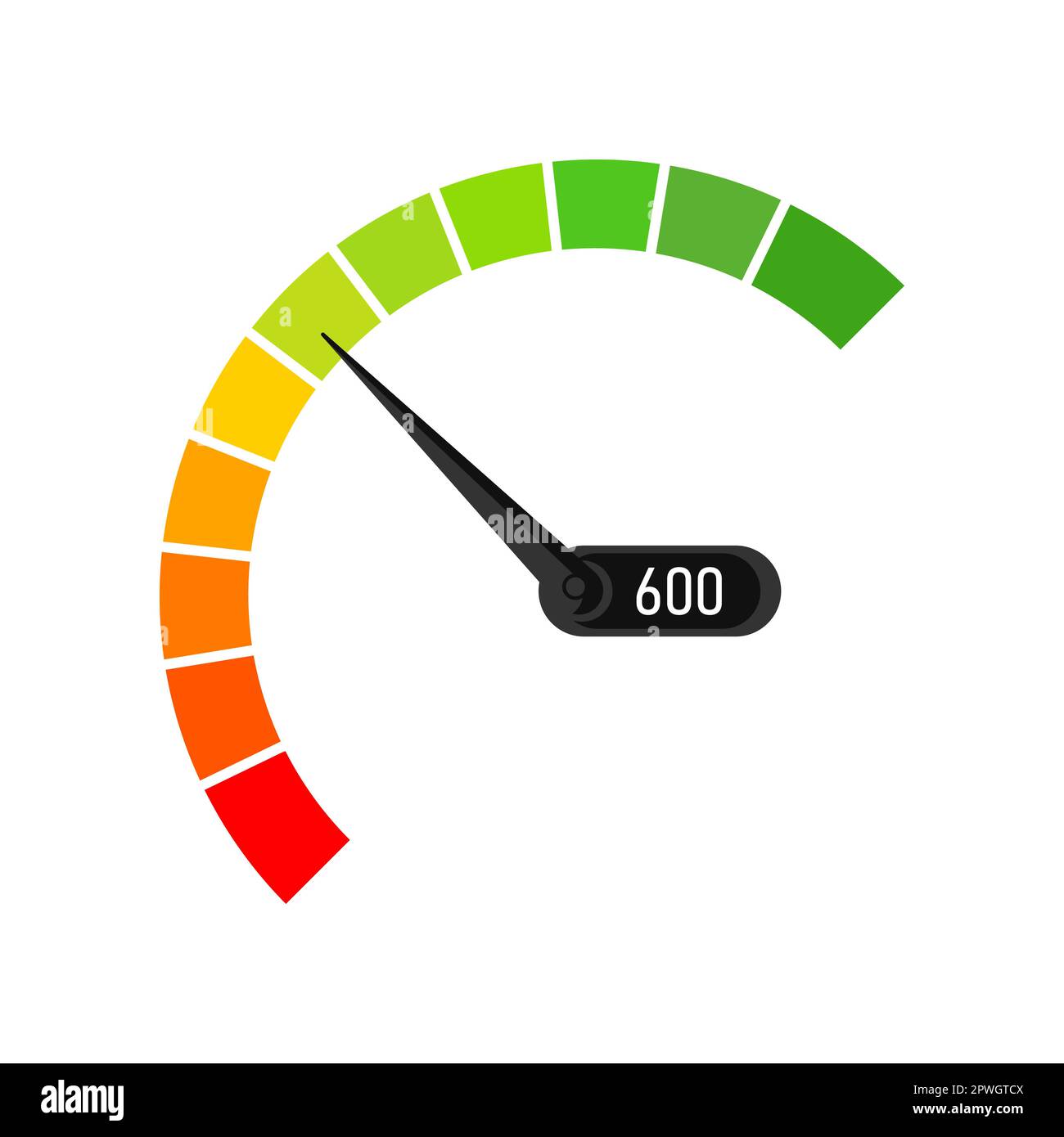 Business credit with normal score half circle speedometer Stock Vector