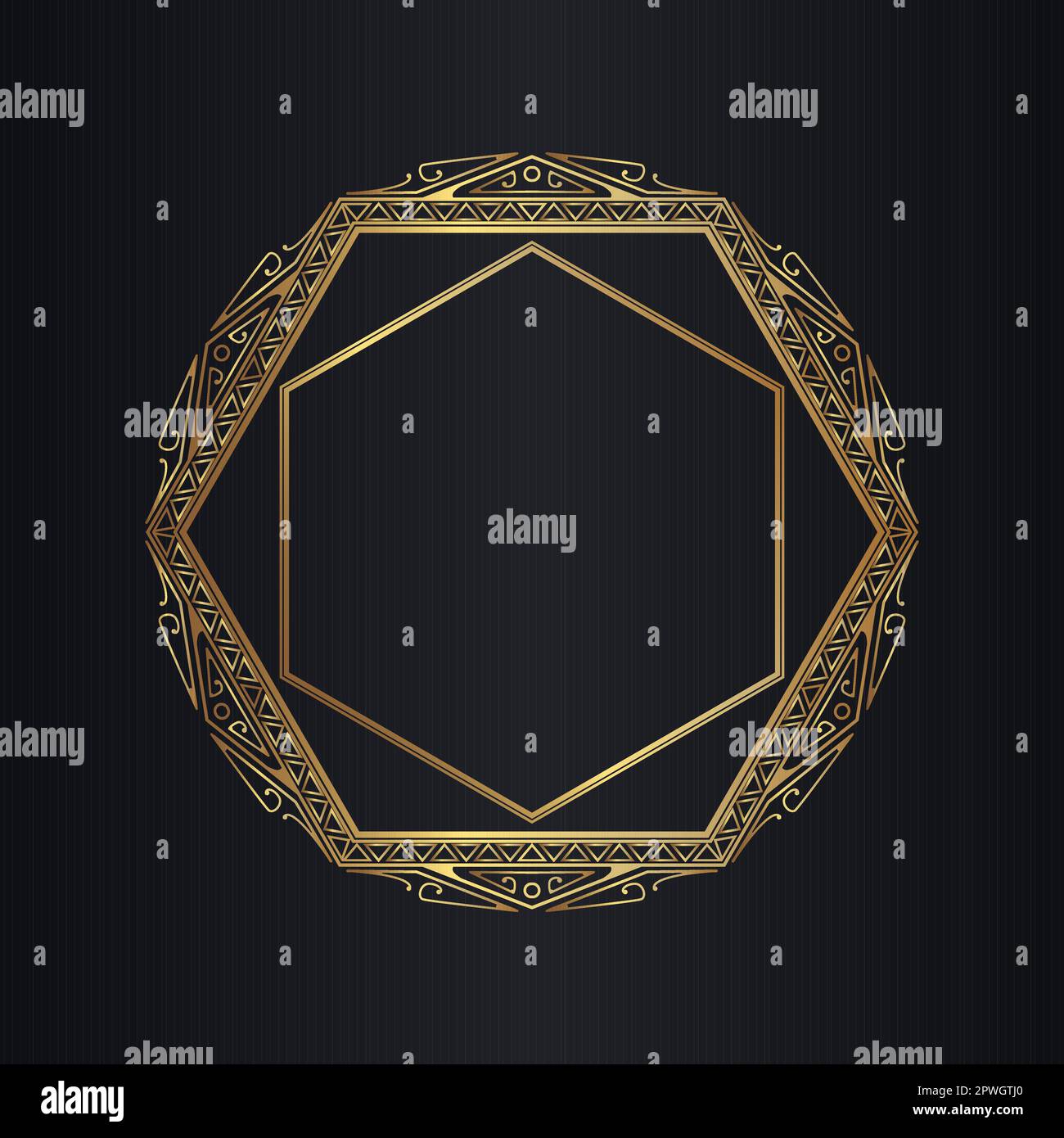 Decorative background with an art deco style gold frame Stock Vector ...