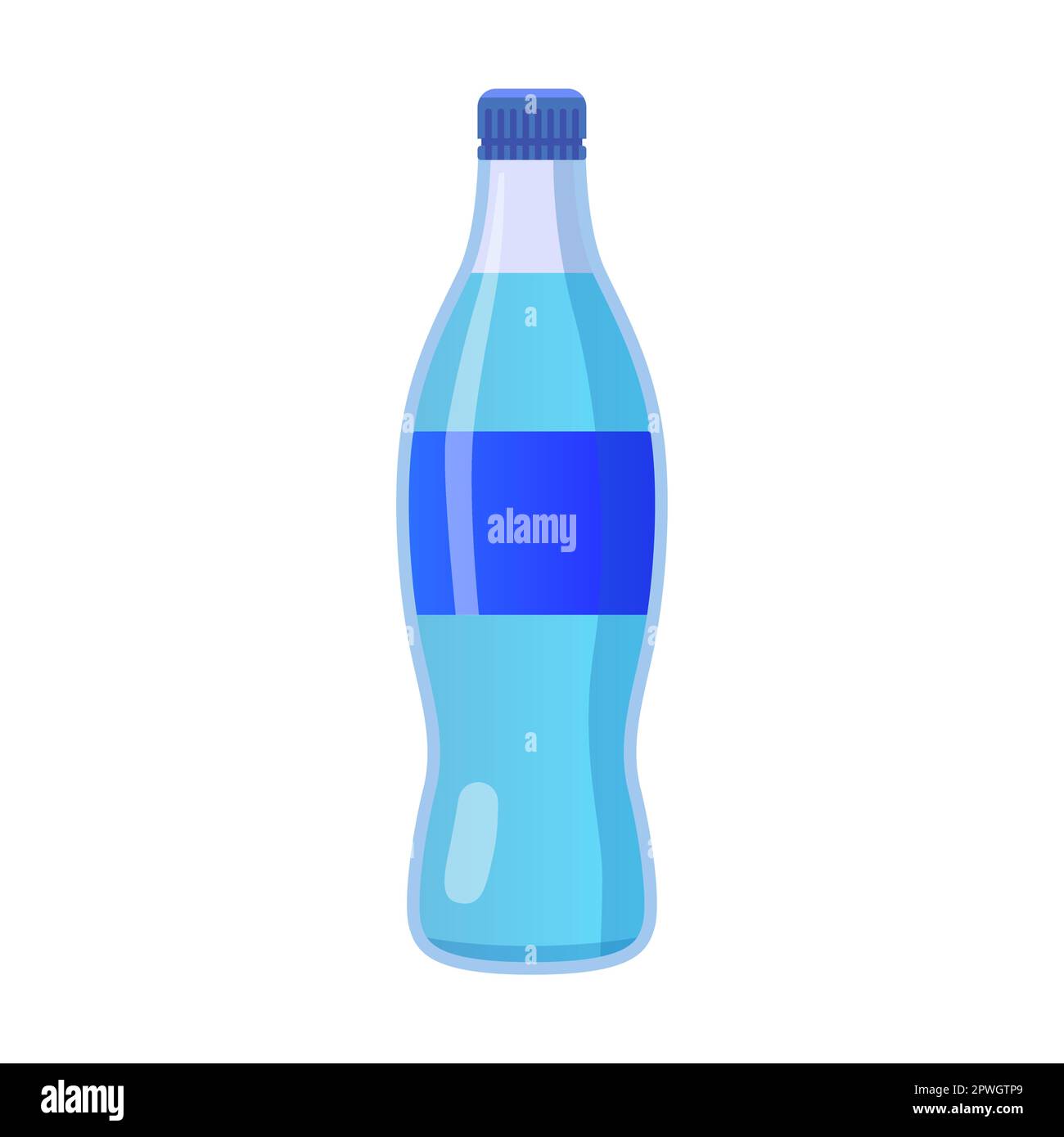 Mineral drinking water bottle. Cartoon vector illustration transparent