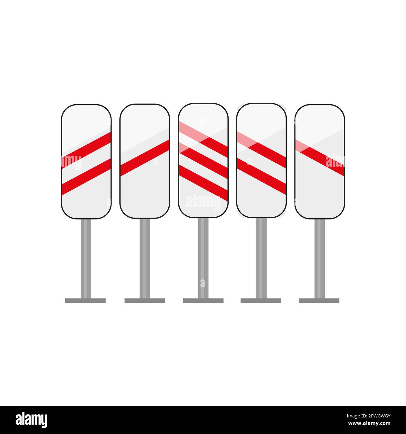 Railway sign approaching crossing vector illustration Stock Vector