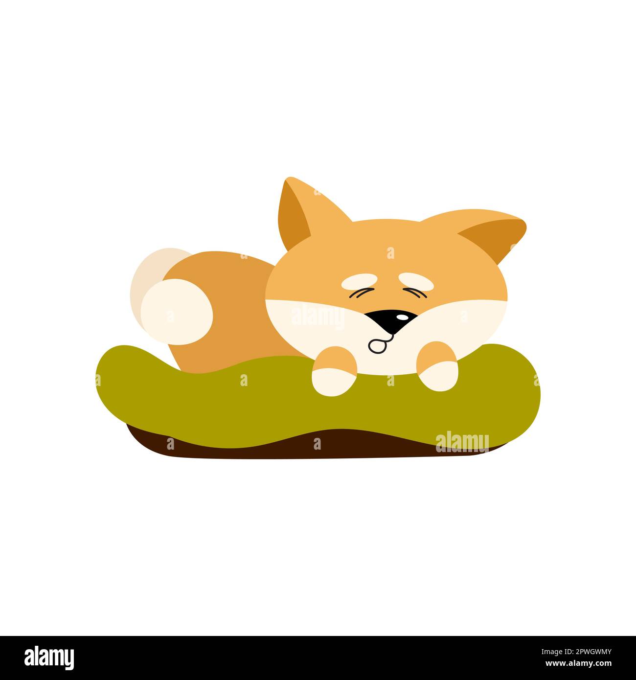Old Dog Cartoon Character Sleeping Vector Illustration Stock Vector Old dog cartoon character sleeping vector illustration stock vector