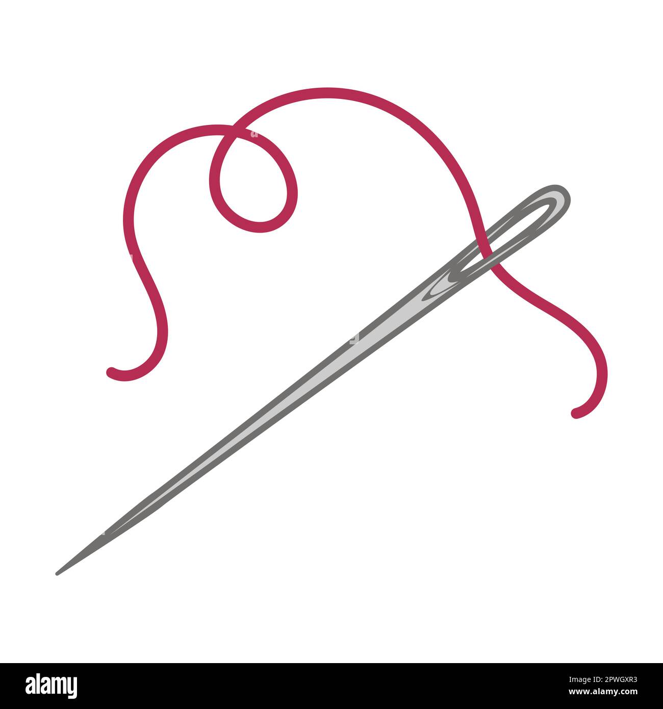 Stitching Needle Stock Illustration - Download Image Now - Sewing
