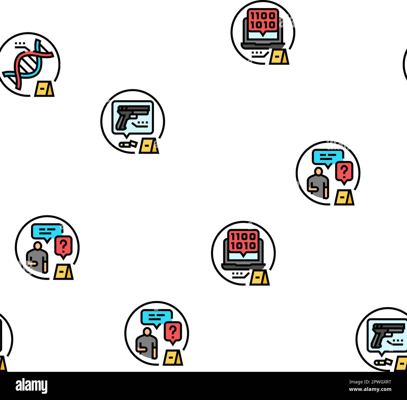 evidence crime police scene board vector seamless pattern thin line ...