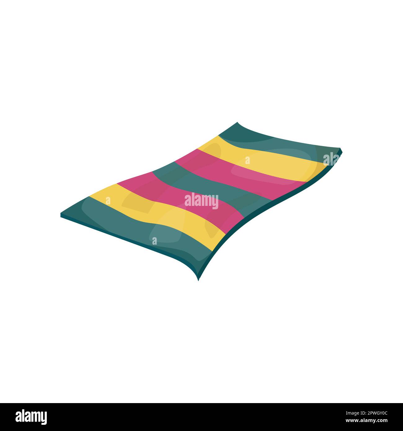 Colorful rectangular curvy mat cartoon vector illustration Stock Vector