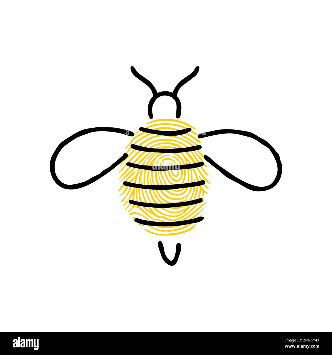 Cute fingerprint bee cartoon illustration Stock Vector Image & Art Alamy