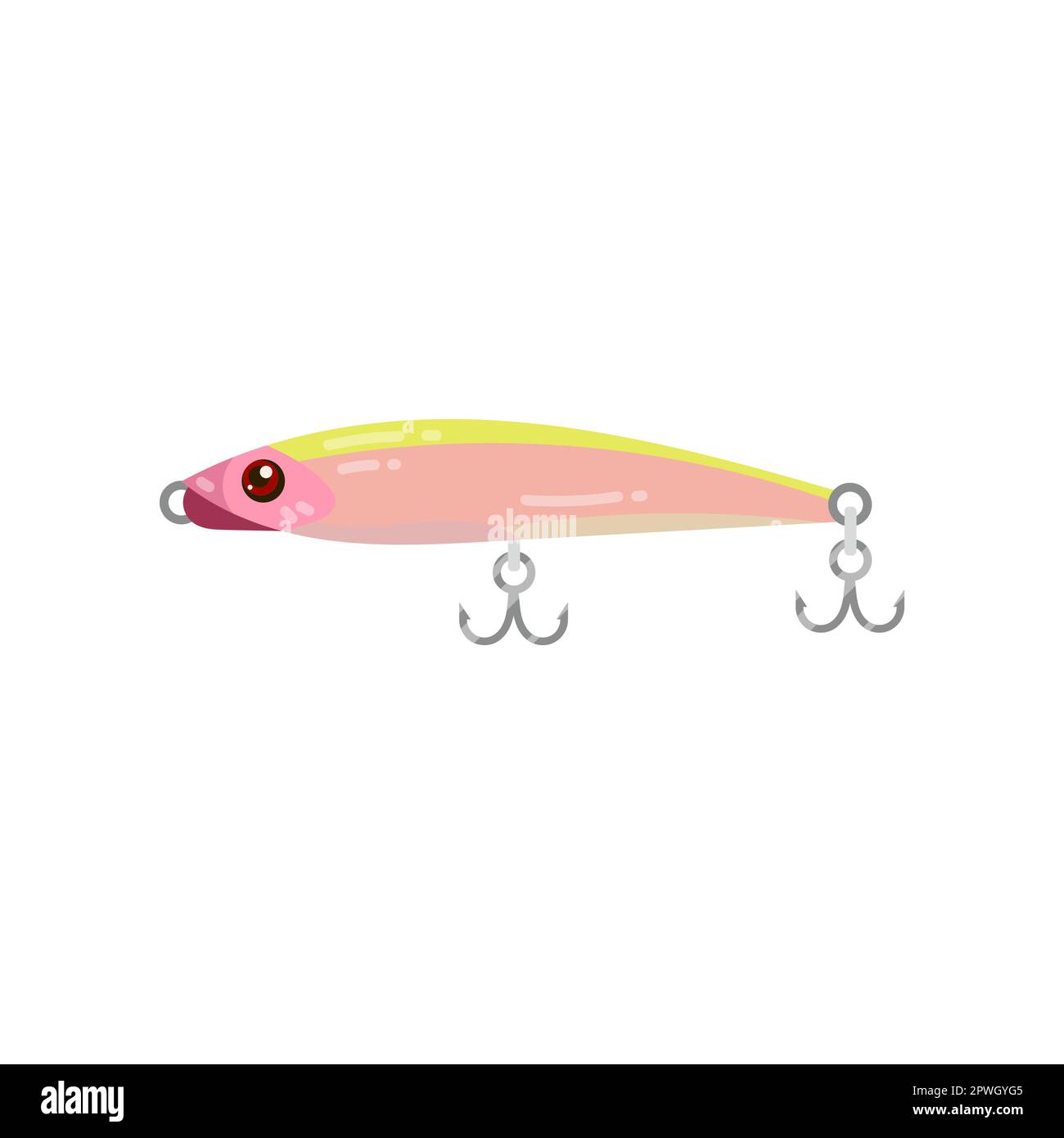https://c8.alamy.com/comp/2PWGYG5/pink-fishing-bait-in-shape-of-fish-cartoon-illustration-2PWGYG5.jpg