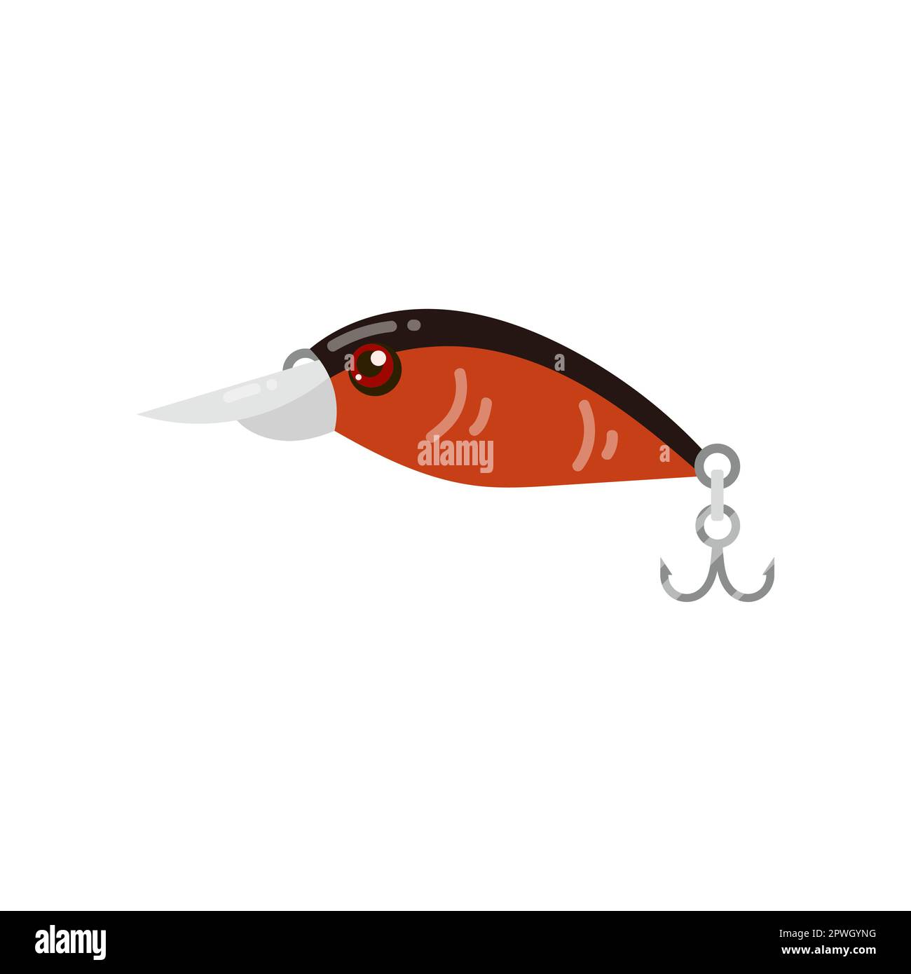 Orange fishing bait in shape of fish cartoon illustration Stock Vector  Image & Art - Alamy