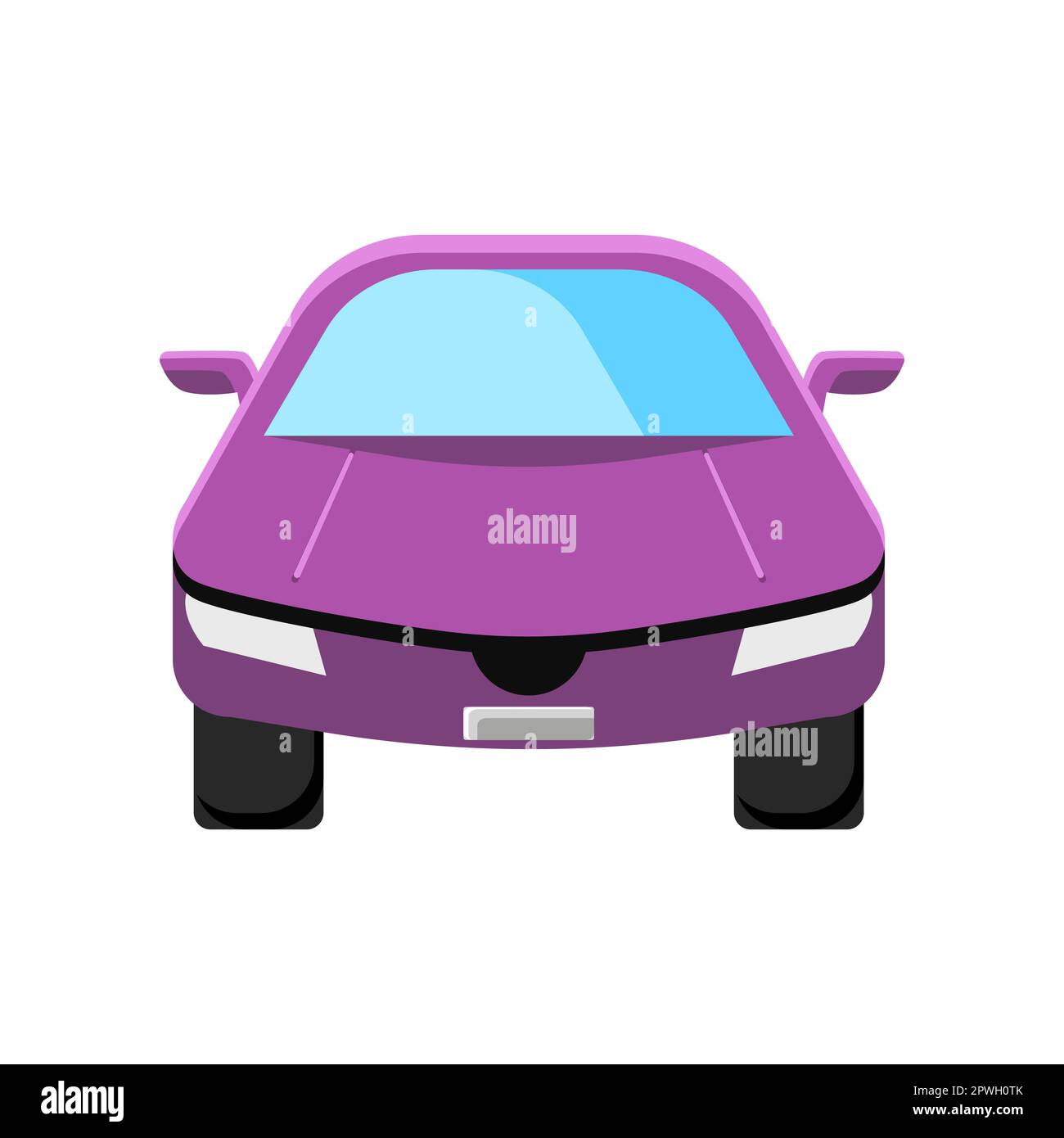 Front view of purple car vector illustration Stock Vector