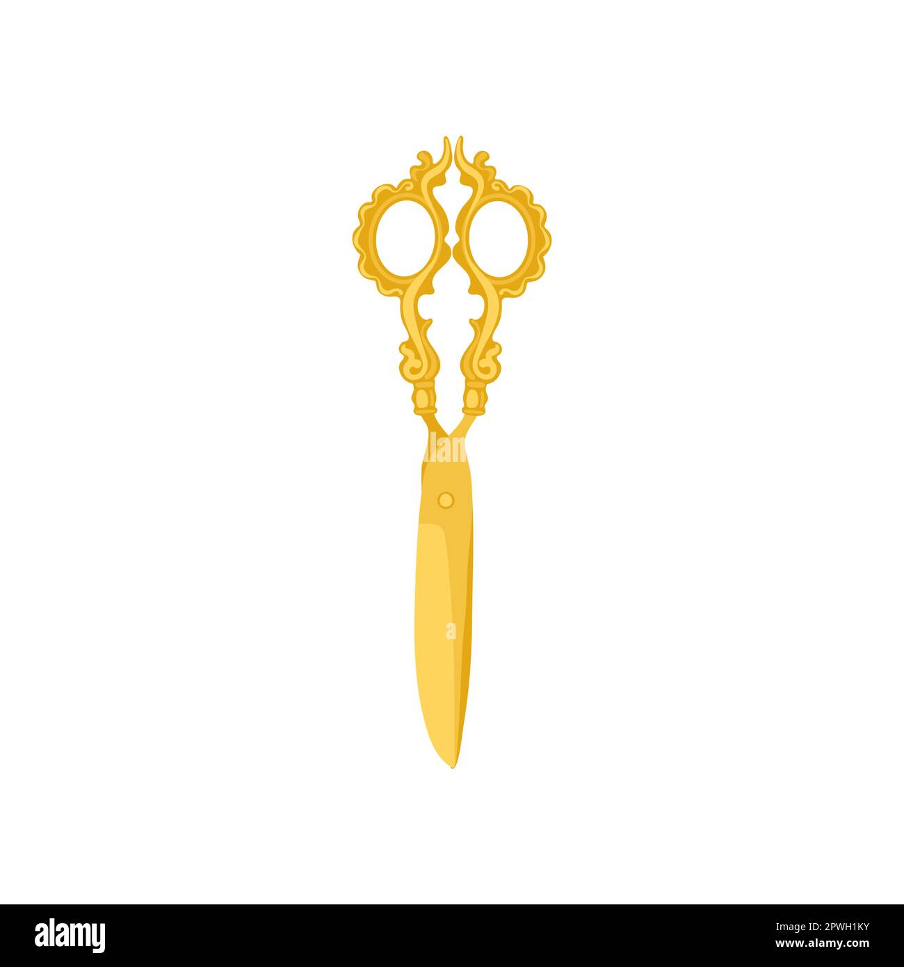 Vintage gold scissors vector illustration Stock Vector Image & Art Alamy