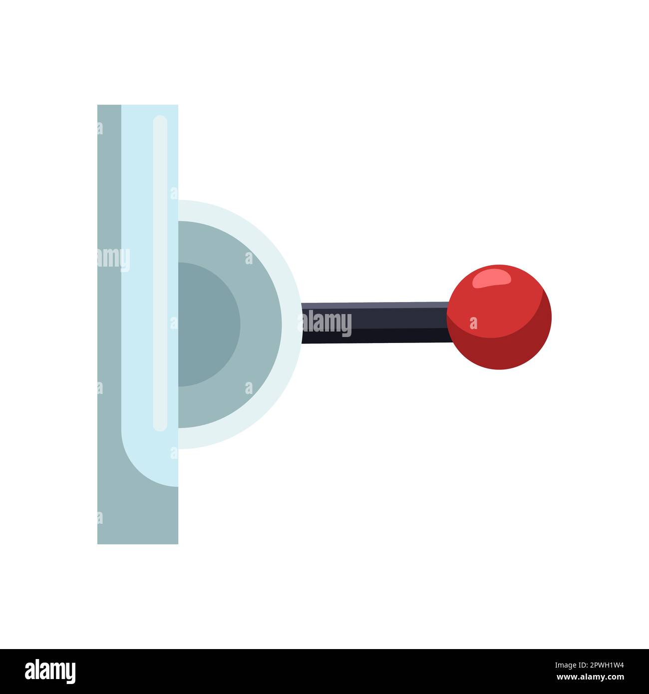 Mechanical control lever in middle position side view vector