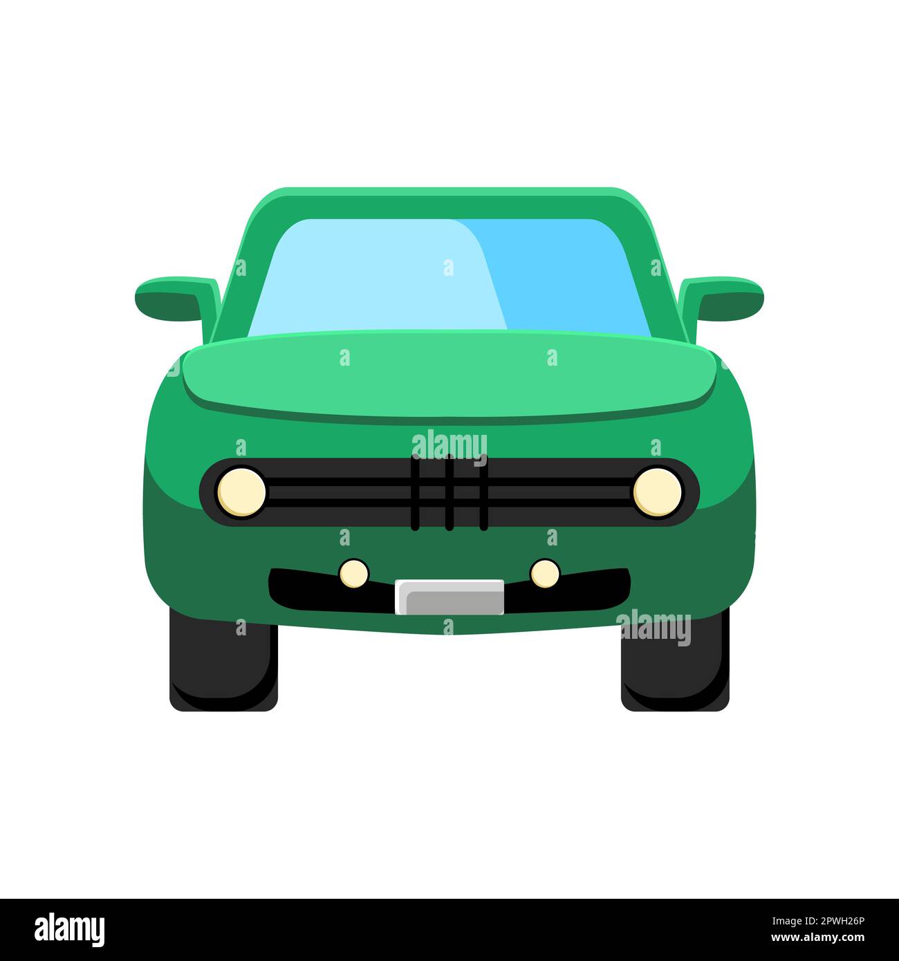 Front view of green car vector illustration Stock Vector Image & Art ...