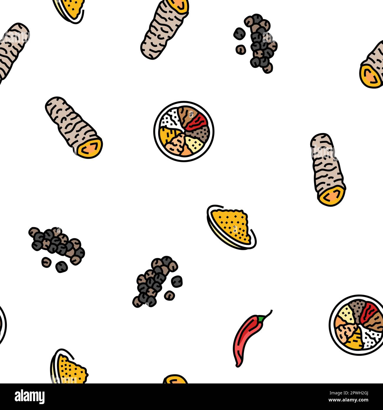 Spice Food Herb Leaf Vector Seamless Pattern Thin Line Illustration Stock Vector Image And Art Alamy