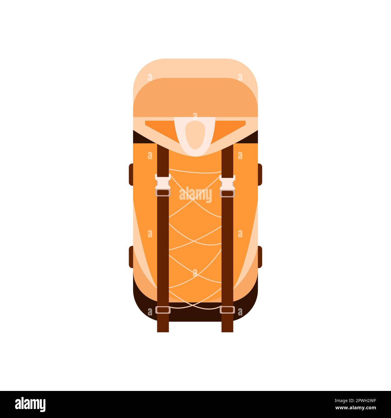 Orange hiking backpack cartoon illustration Stock Vector Image & Art