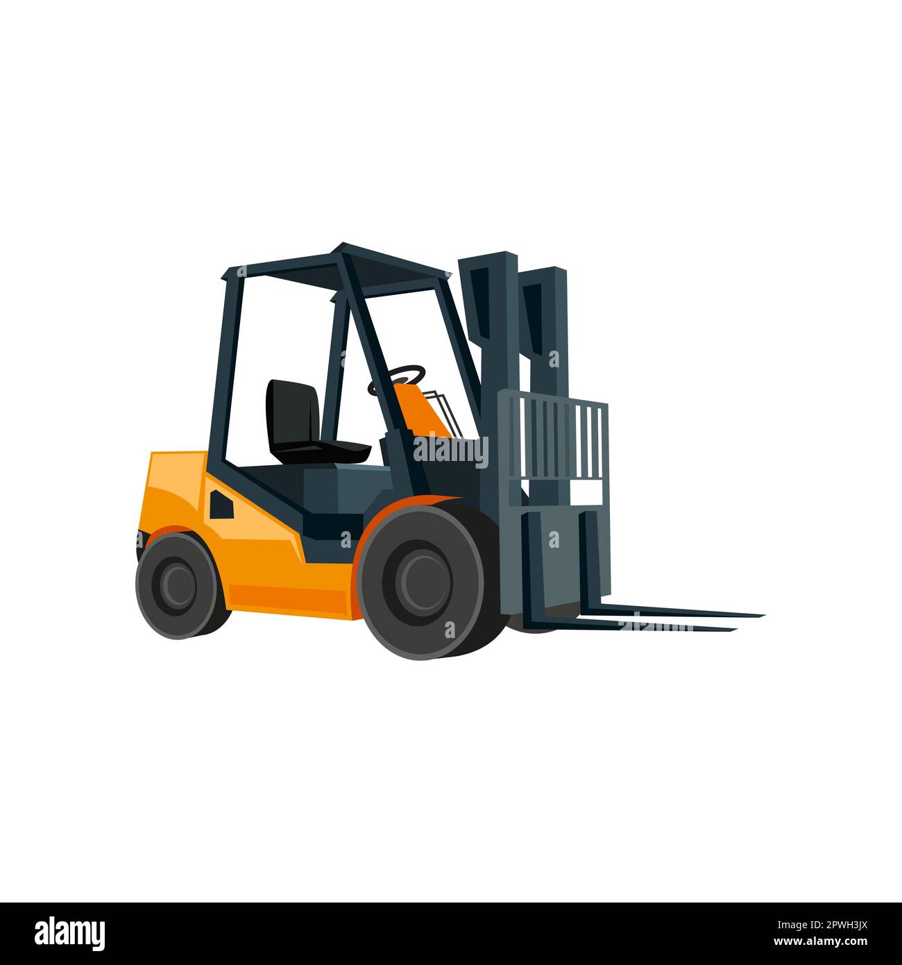 Modern counterbalance forklift cartoon illustration Stock Vector Image