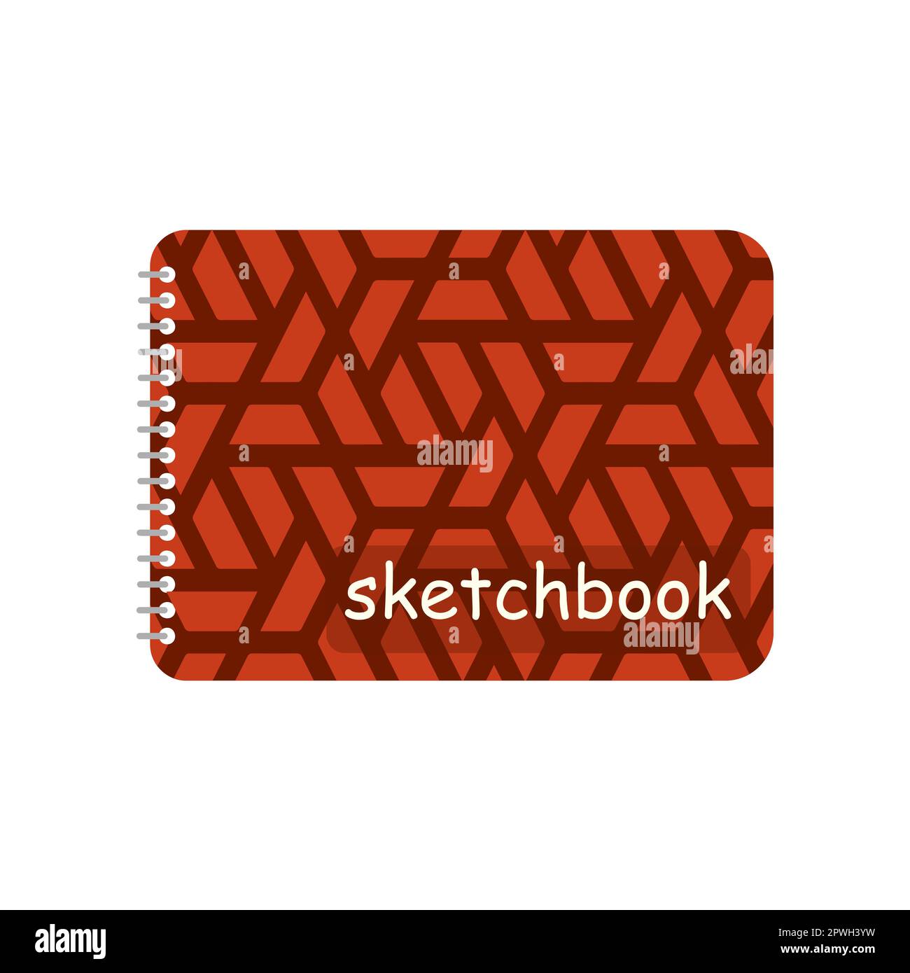 Modern sketchbook on white background Stock Vector