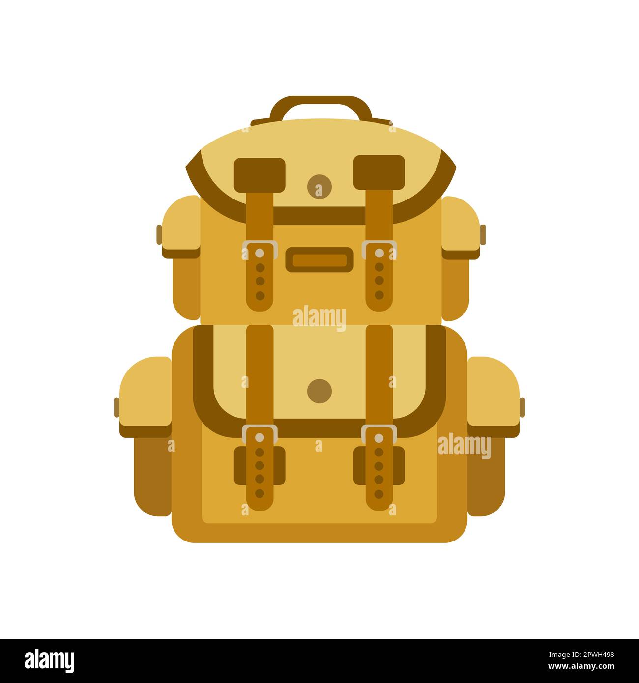 yellow-hiking-backpack-for-desert-trip-cartoon-illustration-stock