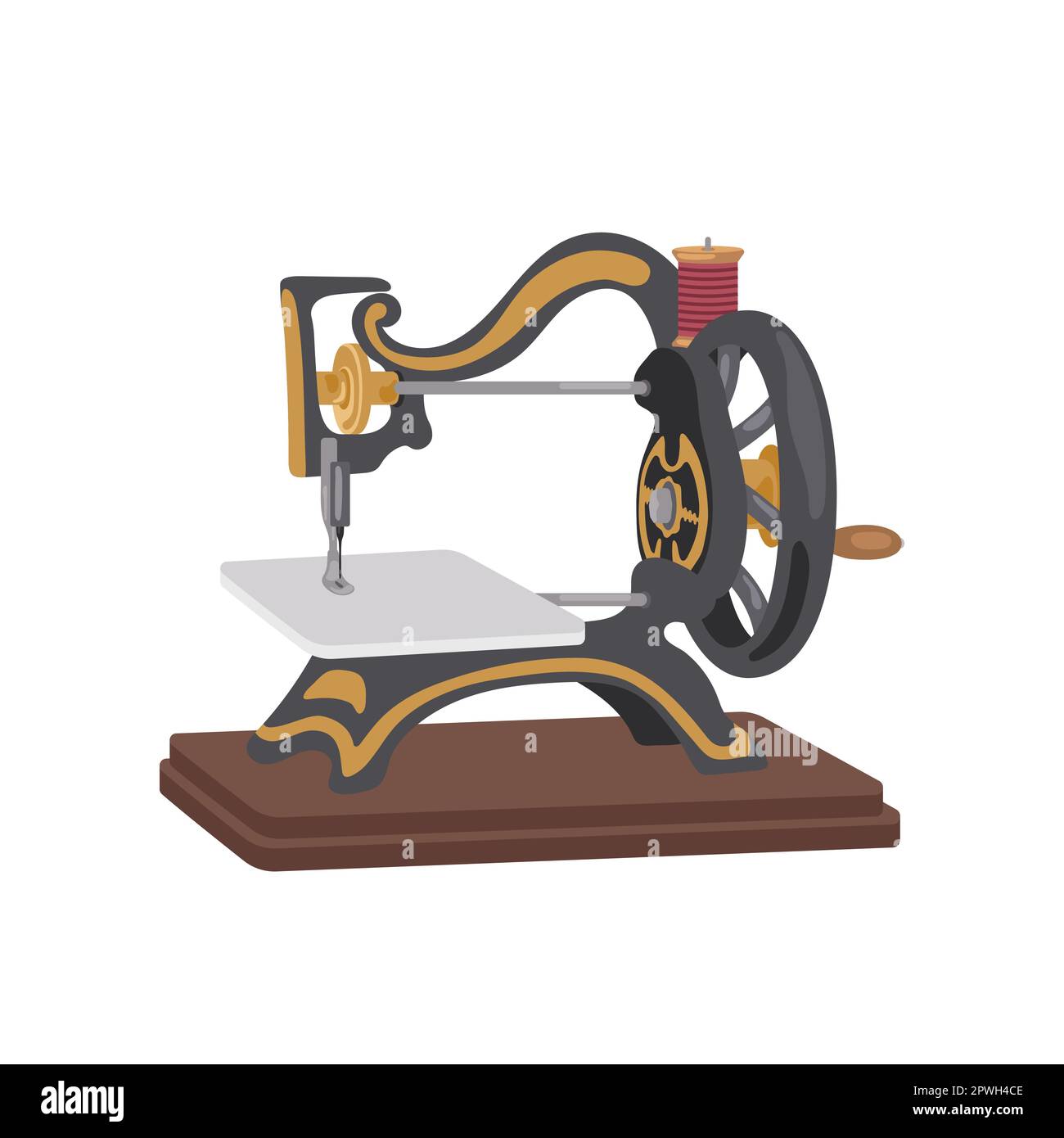Vintage sewing machine vector illustration Stock Vector Image & Art - Alamy