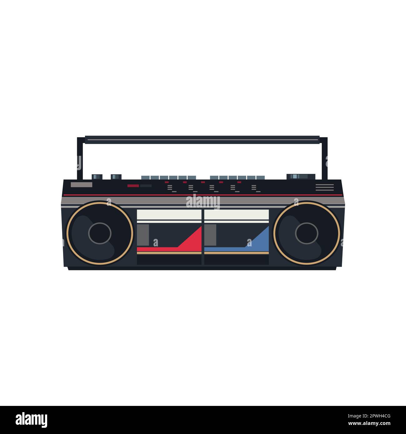 Retro boombox cartoon illustration Stock Vector Image & Art - Alamy