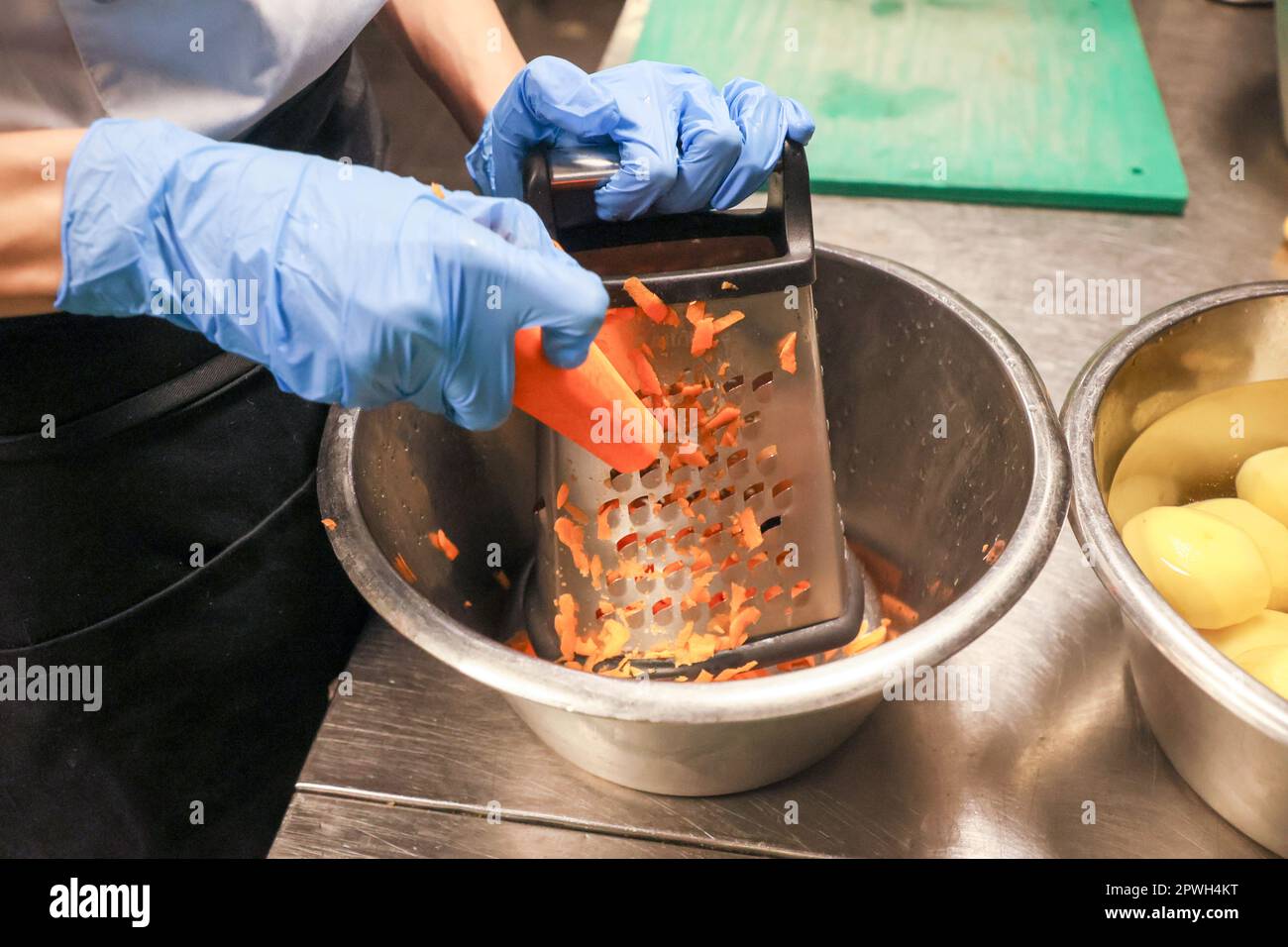 April 24. 2023. Russia. Moscow. An employee of Matteo's restaurant ...