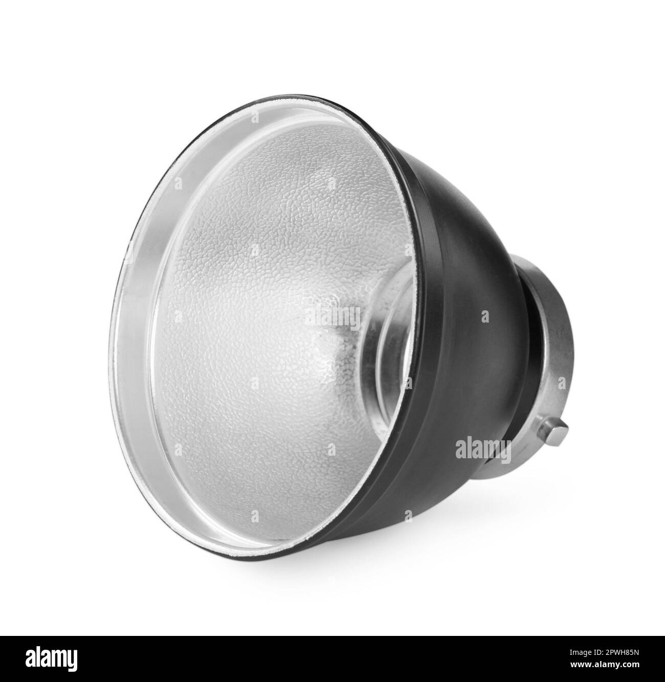 Studio flash light reflector isolated on white. Professional
