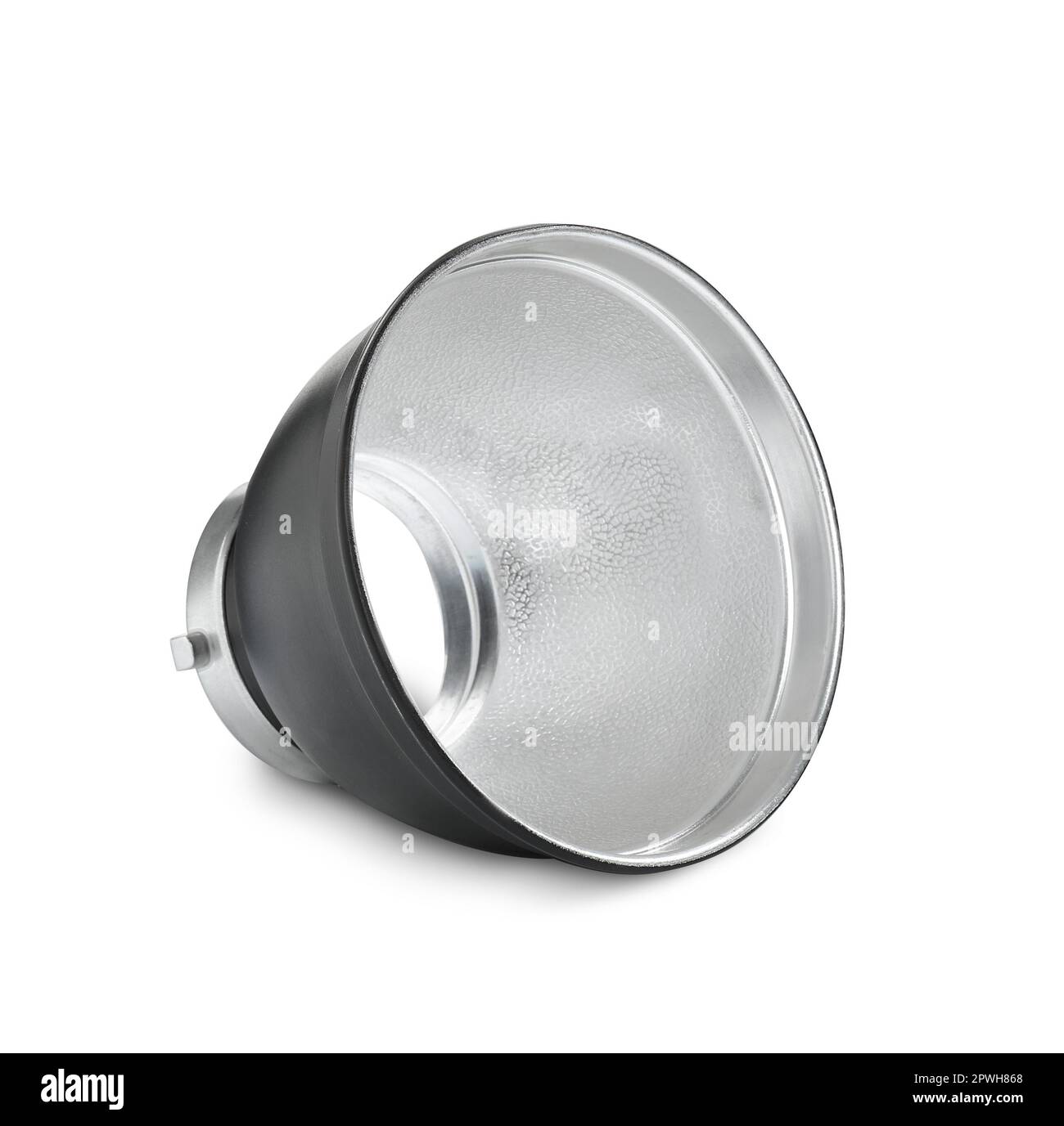 Studio flash light reflector isolated on white. Professional