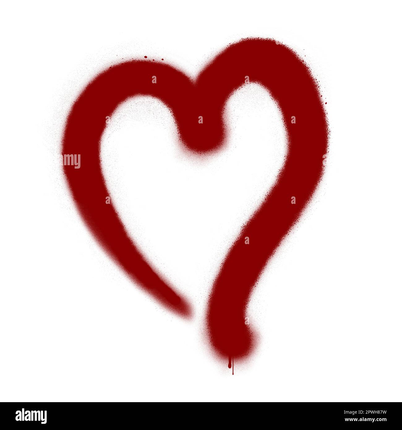 Heart drawn by red spray paint on white background Stock Photo - Alamy