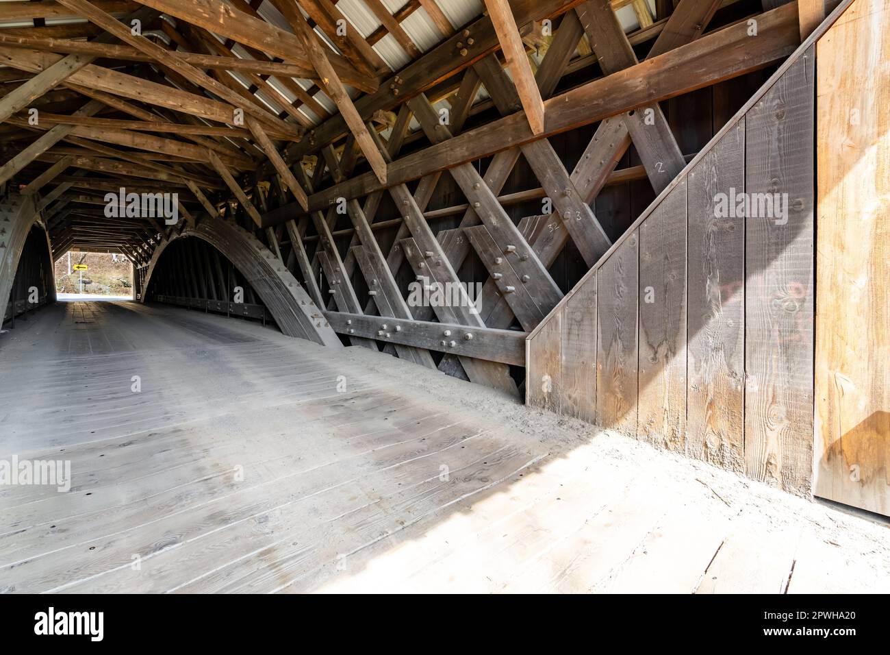 Historic Livingston Manor Van Tran Flat wooden covered bridge in the