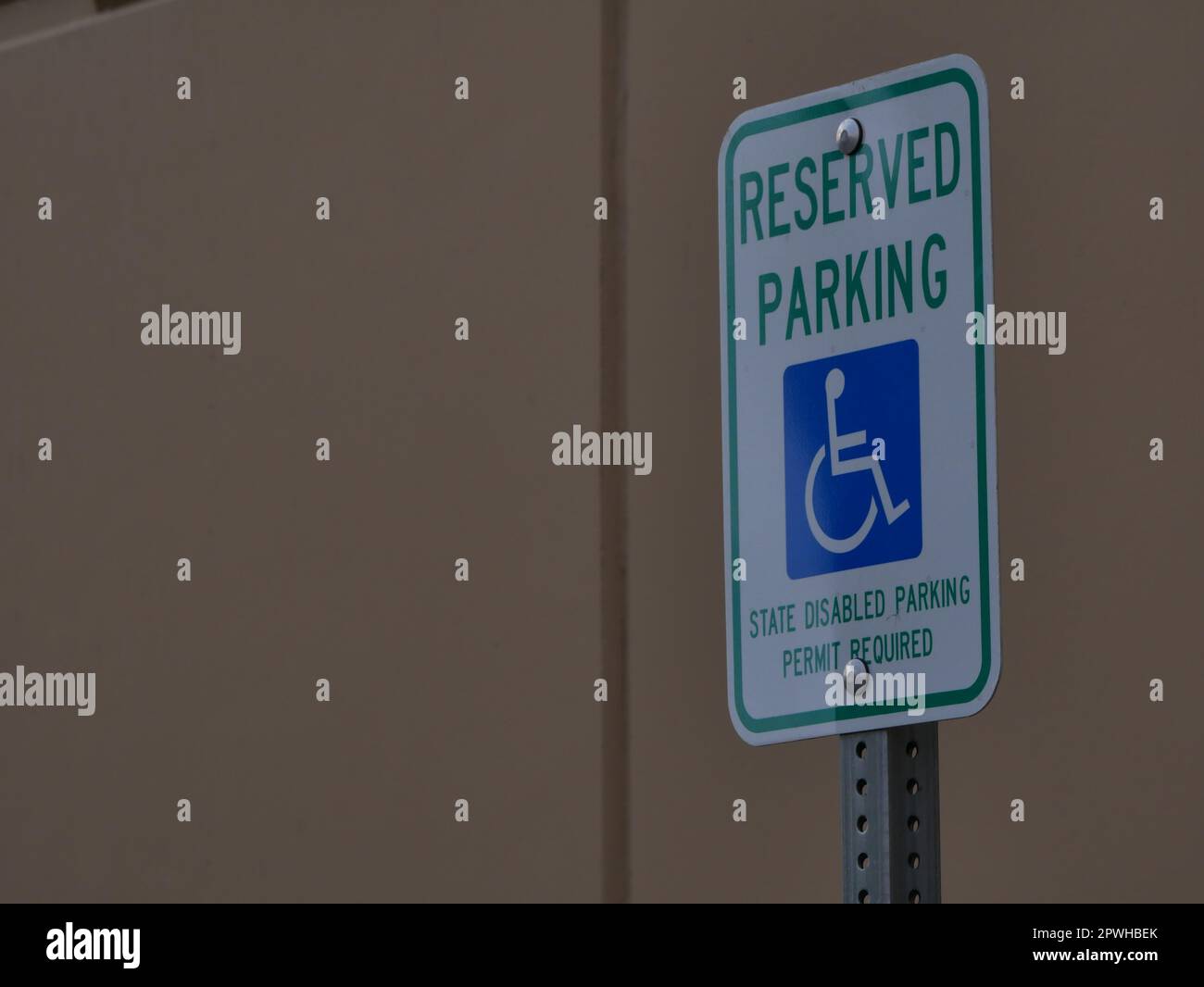 Handicap Parking sign, Monroe.Washington. Stock Photo