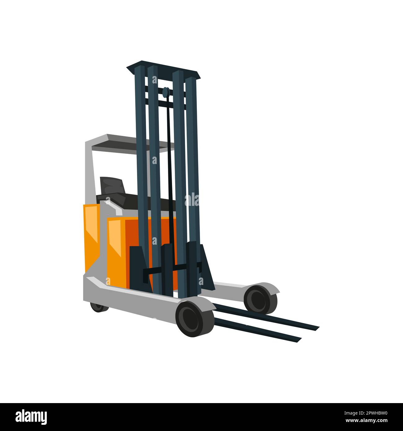 Modern reach truck forklift cartoon illustration Stock Vector Image