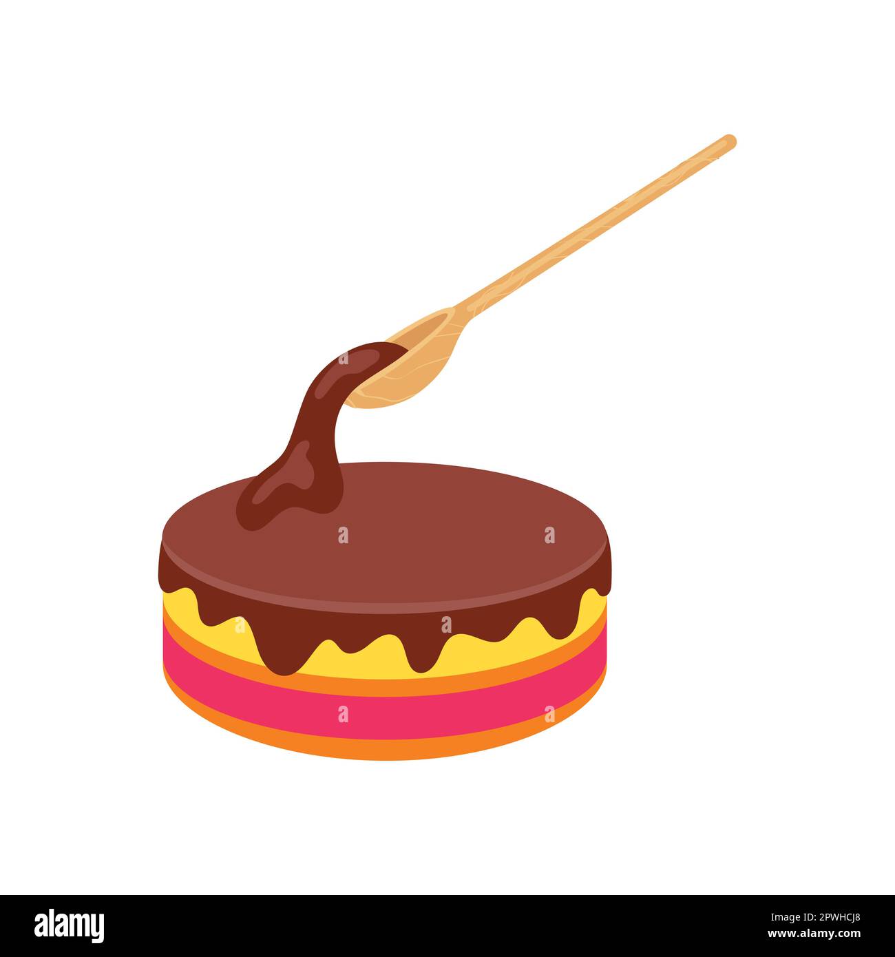 Cake preparation eighth step cartoon illustration Stock Vector Image ...