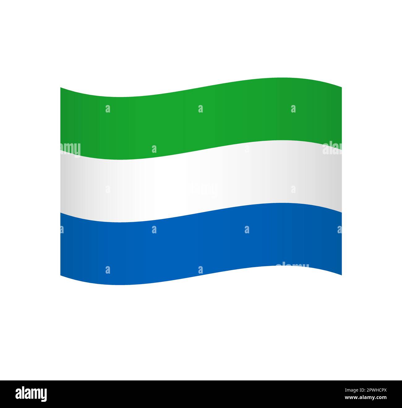 Sierra Leone flag - simple wavy vector icon with shading Stock Vector ...