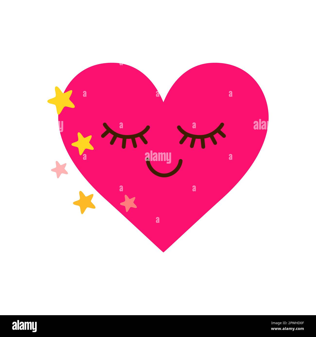 Happy heart cartoon character flat vector illustration Stock Vector ...
