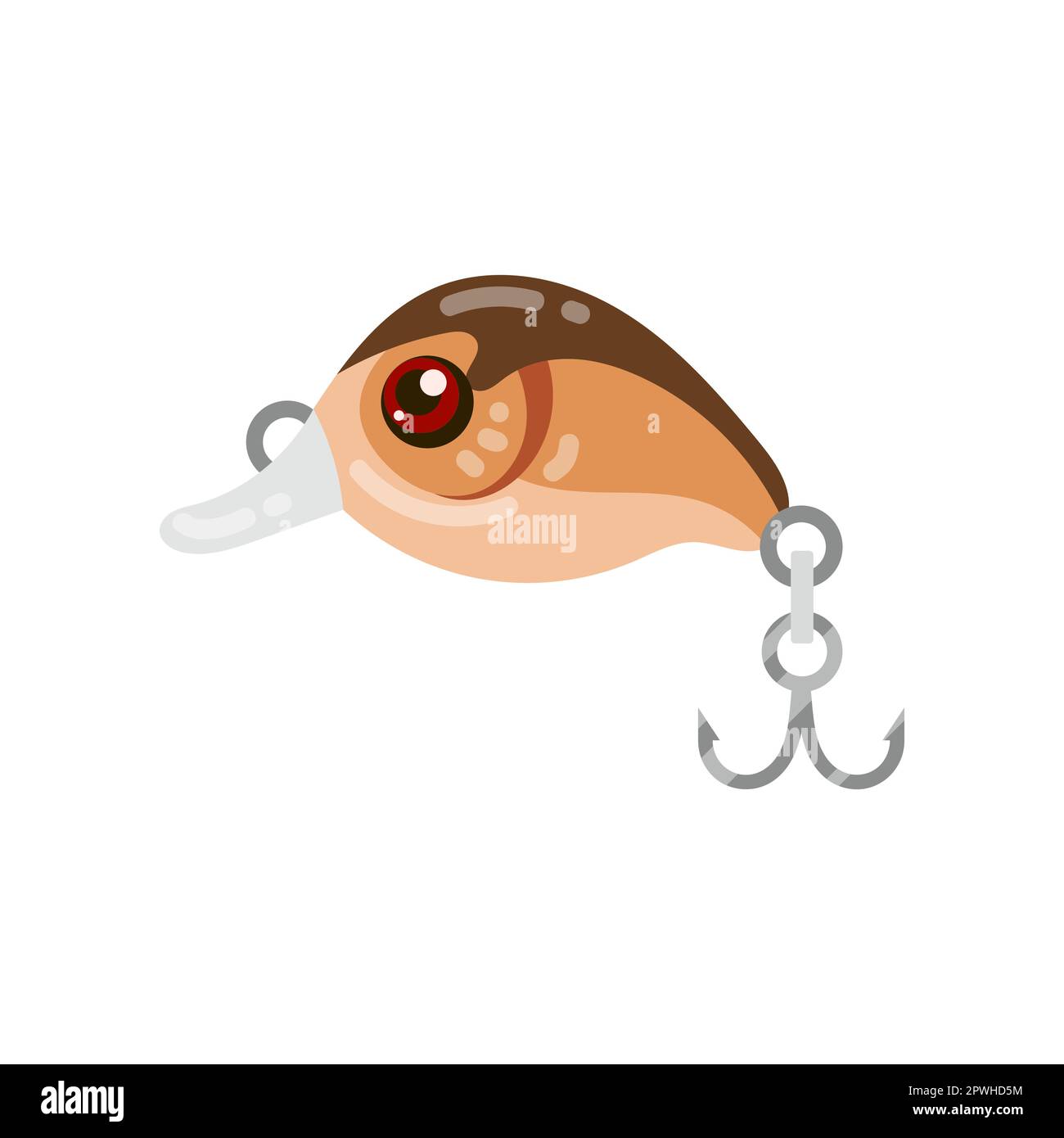 Brown fishing bait in shape of fish cartoon illustration Stock Vector Image  & Art - Alamy