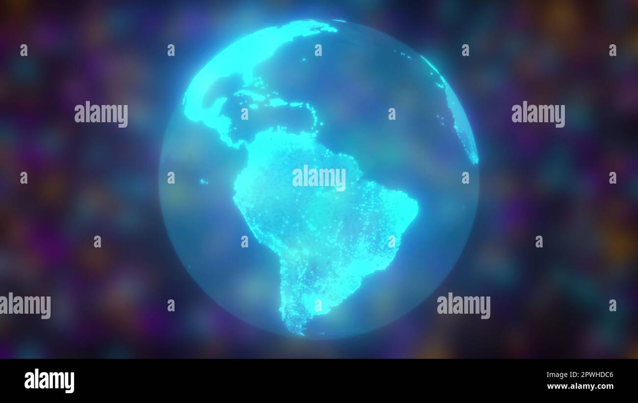 Digital glow Earth. Computer generated 3d render Stock Photo